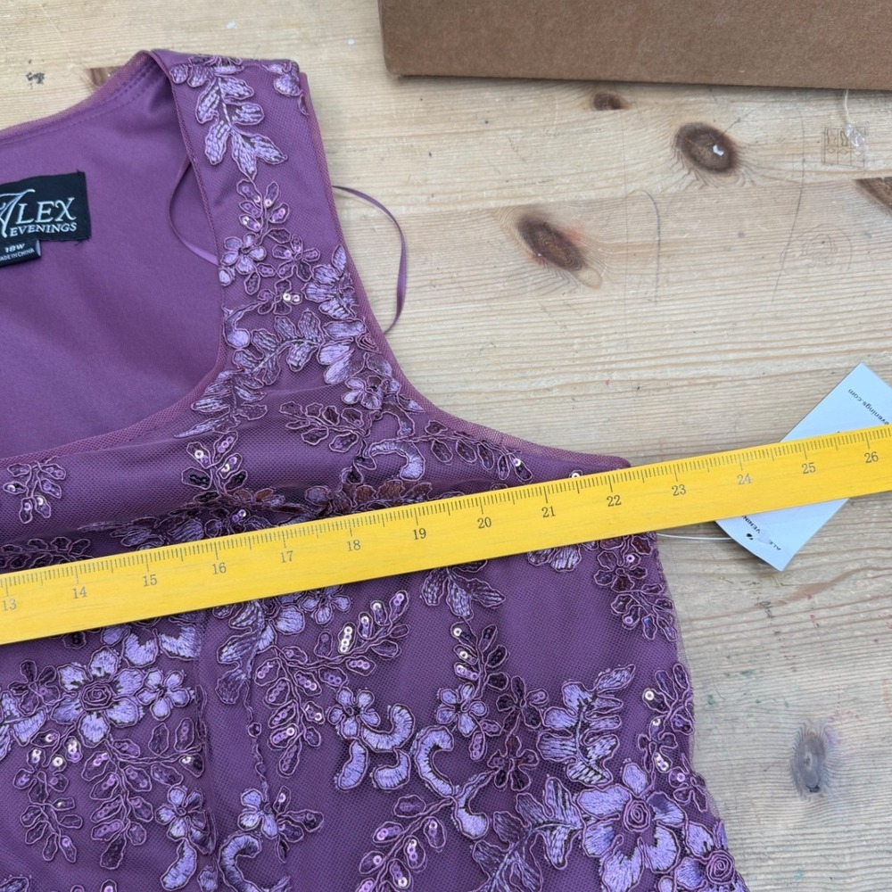 Alex Evenings Gown Set Women 18W NWT Mauve Lace Sequin 2PC MSRP $269 - Picture 9 of 10